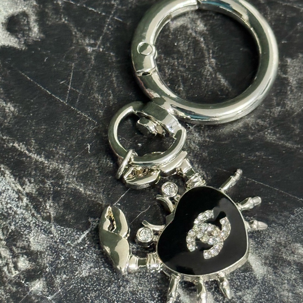 Crab Silver and Black Keychain/Bag Charm